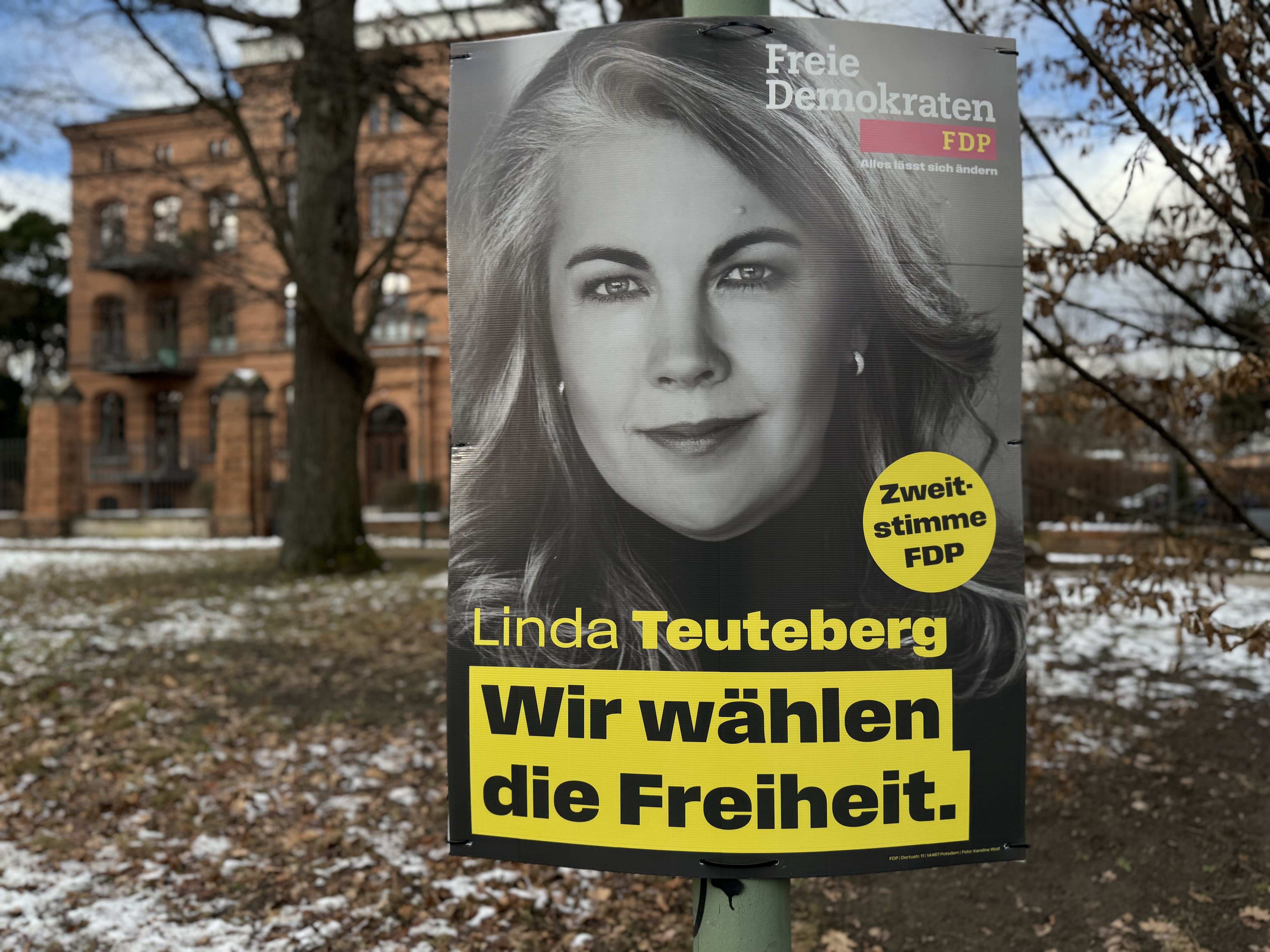 Plakatfoto mit Linda Teuteberg